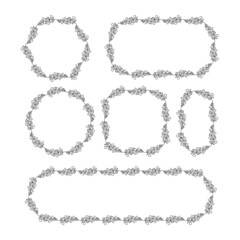 Obraz premium floral frame leaves for wedding card decoration vector illustration