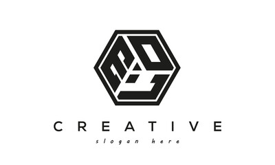 EOL creative polygon three letter logo design victor