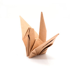 Bird paper made of Recycle Paper isolated on black background