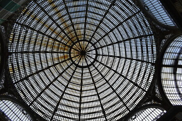 Glass ceiling of the Galleria in Naples, Italy