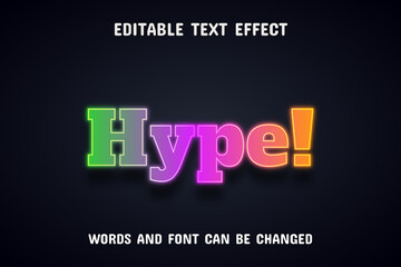 Running text, colorful neon text effect