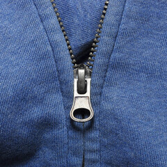 Naklejka premium Zipper on Shirt sky blue