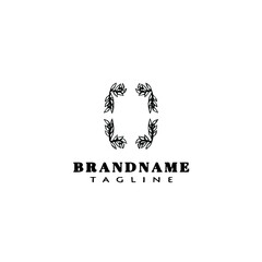Obraz premium eucalyptus wreath logo cartoon icon design template black isolated vector illustration