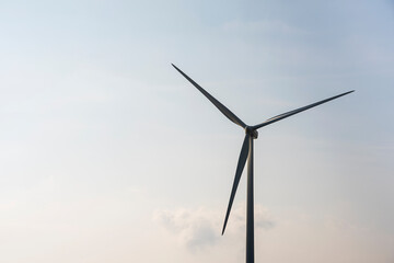 Obraz premium Windmill with cloud and minimal background