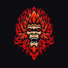 Obraz premium Wukong masscot logo esport premium vector