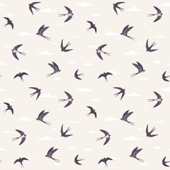 Obraz na płótnie Canvas swallows pattern