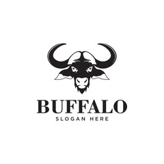 water buffalo head logo vector icon illustration - obrazy, fototapety, plakaty