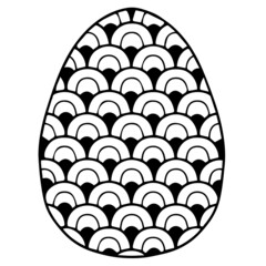 Vector coloring page. Black contour detailed easter egg in mandala style on white background