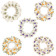 Watercolor floral wreaths, perfect to use on the web or in print