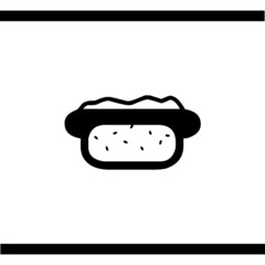 Hot dog icon, minimal line web icon. Fast food vector illustration