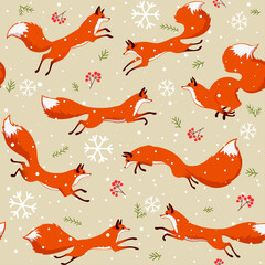 fox seamless pattern