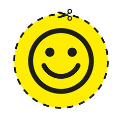 Smiley face sticker. Simple vector illustration on a white background