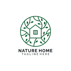 Nature home monilne minimalist logo design