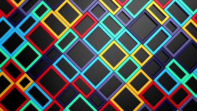Rhombus Background. Abstract motion, loop, 3d rendering, 4k resolution
