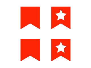 ブックマークアイコンセット：赤