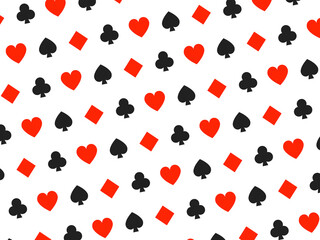 トランプスートパターン斜め背景：白背景