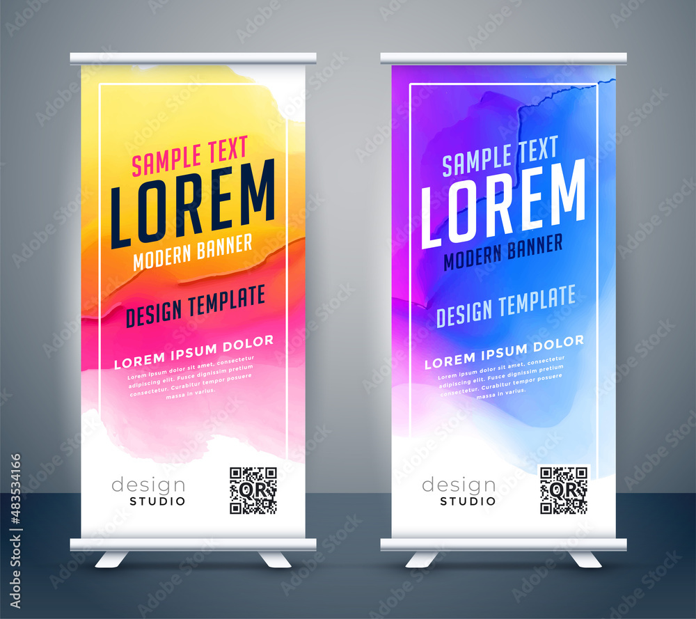 Canvas Prints abstract watercolor standee roll up banner design