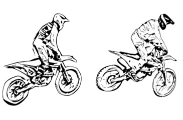 Obraz na płótnie Canvas Motocross Jump silhouette Vector isolated on white background.