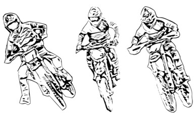 Motocross Jump silhouette Vector isolated on white background.