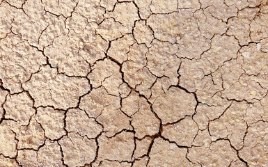 Cracked ground background in the top view for graphic design or wallpaper