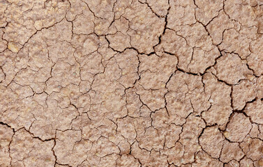 Cracked ground background in the top view for graphic design or wallpaper