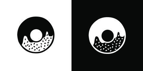 Donuts vector icon. Donut icon image. Vector concept illustration for design on white and black