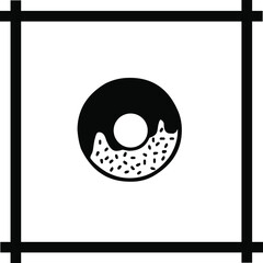 Fototapeta premium Donuts vector icon. Donut icon image in square. Vector concept illustration for design. 