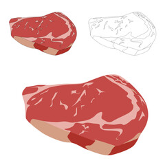 Piece of meat steak big fresh beef vector