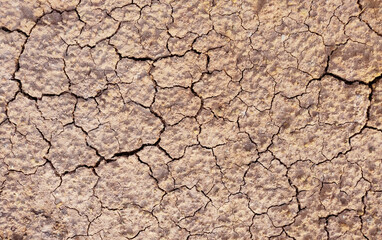 Cracked ground background in the top view for graphic design or wallpaper