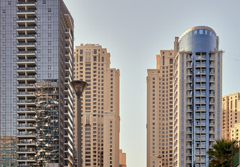 Fototapeta na wymiar a fragment of the architecture of the city of Dubai