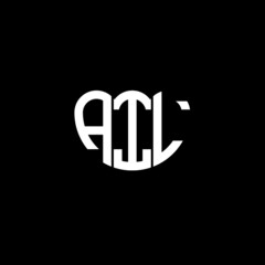 Fototapeta na wymiar AIL letter logo design on black background. AIL creative initials letter logo concept. AIL letter design. 