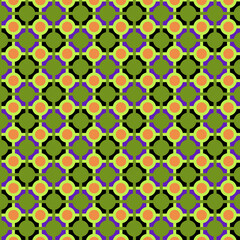 Geometric world Lattice with circles Seamless pattern Retro style vintage