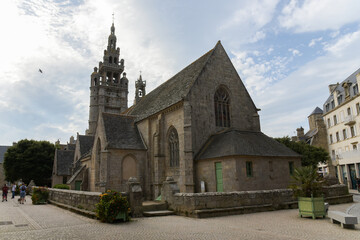 Fototapeta na wymiar View on the parish enclosure of Roscoff in finistere
