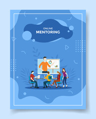 online mentoring concept for template of banners, flyer, books, and magazine cover