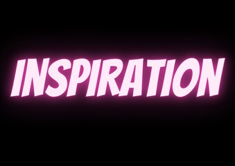 Inspiration pink neon style text illustration.
