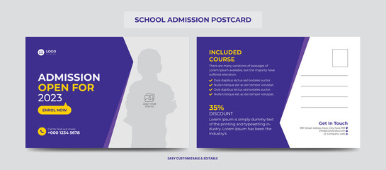 Junior School Education Admission Eddm Postcard Design Template for Kids