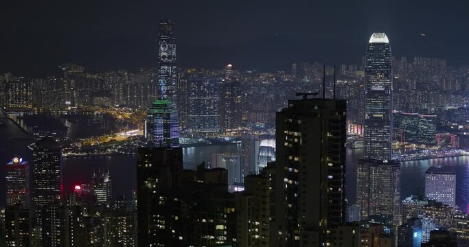 Timelapse of Hong Kong city night