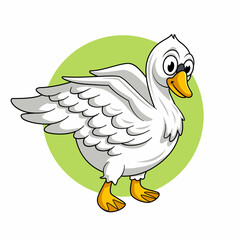 isolated cute swan cartoon illustration