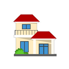 Simple house flat icon isolated on white background, building or places concept sign and symbol vector illustration.