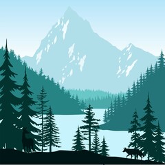Fototapeta premium winter landscape with trees