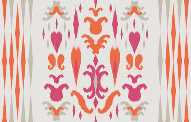 pink Ethnic abstract ikat art. Seamless pattern in tribal, folk embroidery, and Mexican style. Aztec geometric art ornament print.Design for carpet, wallpaper, clothing,wrapping,fabric,cover, textile