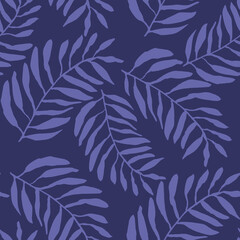 Seamless pattern with tropical palm leaves