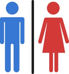 トイレのピクトグラムの男女のイラストアイコン
