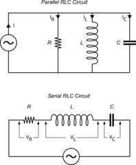 Electronic, Parallel and Serial RLC Circuit, Black