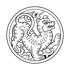 2022 year of the tiger, zodiac symbol, Lunar new year concept, modern background design