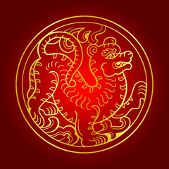 2022 year of the tiger, zodiac symbol, Lunar new year concept, modern background design