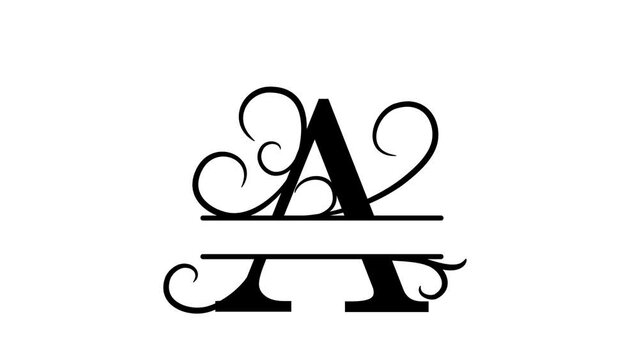 Split letter A. Monogram A. Just add your name to the logo. A personalized logo template for screensavers, decorating your video. Business blogger. Symbol, icon A.  Alpha channel, transparent layer