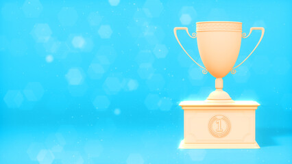 colorful 1st place chalice on pedestal - contest sign - object 3D illustration