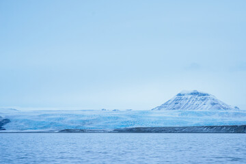 iceberg in polar regions, Pack ice at Svalbard, Billefjord