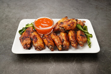 Crispy Chicken Wings Marinated with Herb Sauce